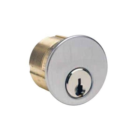 Ilco 1 1/8" Mortise Cylinder, 5-Pin, Schlage C Keyway, Adams Rite Cam, Keyed Alike in Pairs, Satin ILCO-7185SC2-26D-KA2